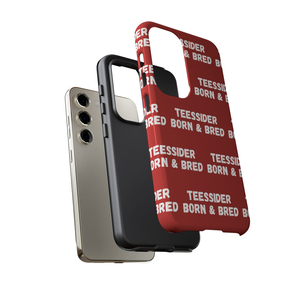 "TEESSIDE BORN & BRED" Phone Case — Red Pattern Tough Case