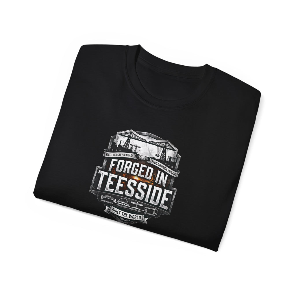Forged in Teesside Graphic Tee, Industrial England T‑Shirt, Teesside Built The World, British Steel