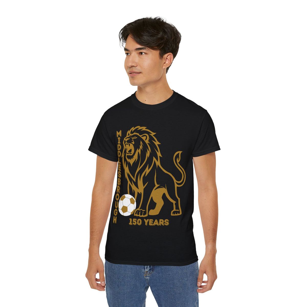 GOLD Middlesbrough 150 Years Lion Football T-Shirt