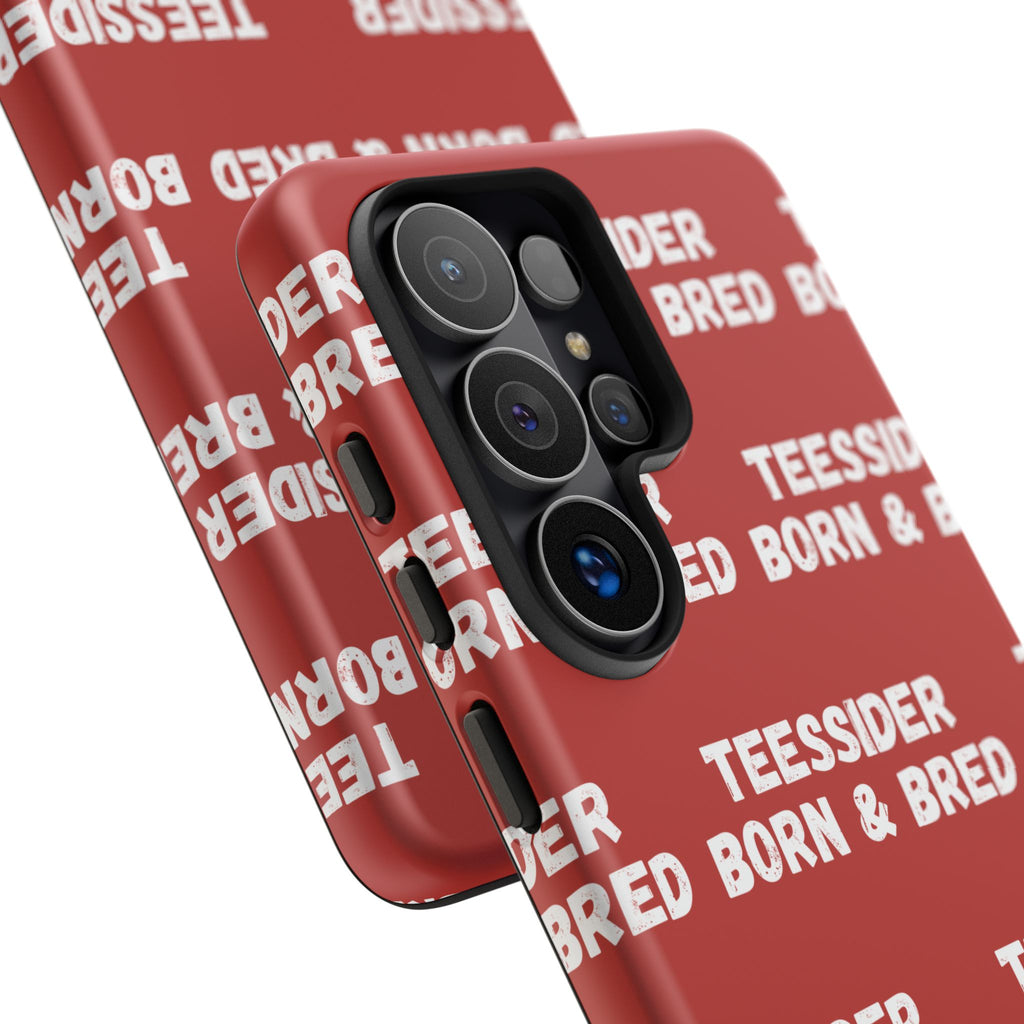 "TEESSIDE BORN & BRED" Phone Case — Red Pattern Tough Case