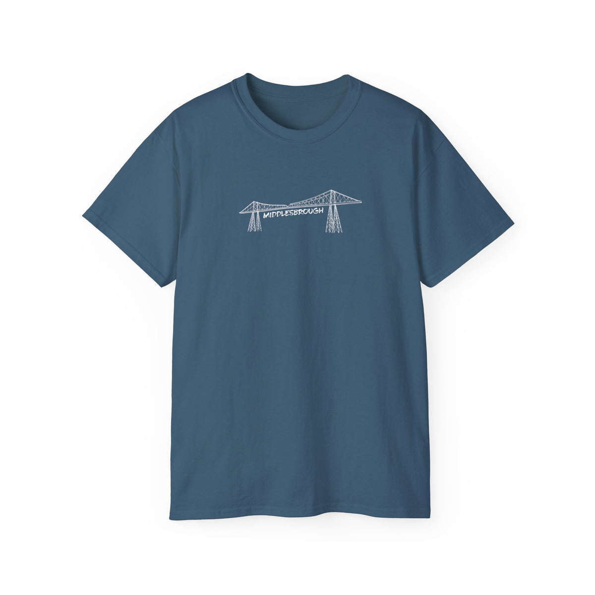 Transporter Bridge Sketch T‑Shirt — Minimalist Hand‑Drawn Middlesbrough Bridge Design