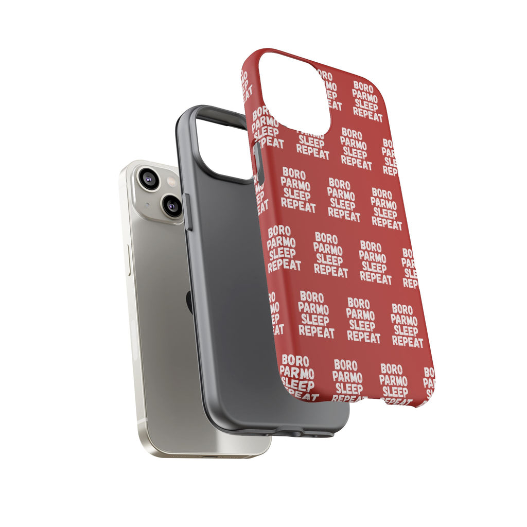 "BORO PARMO SLEEP REPEAT" Phone Case — Red Pattern Tough Case