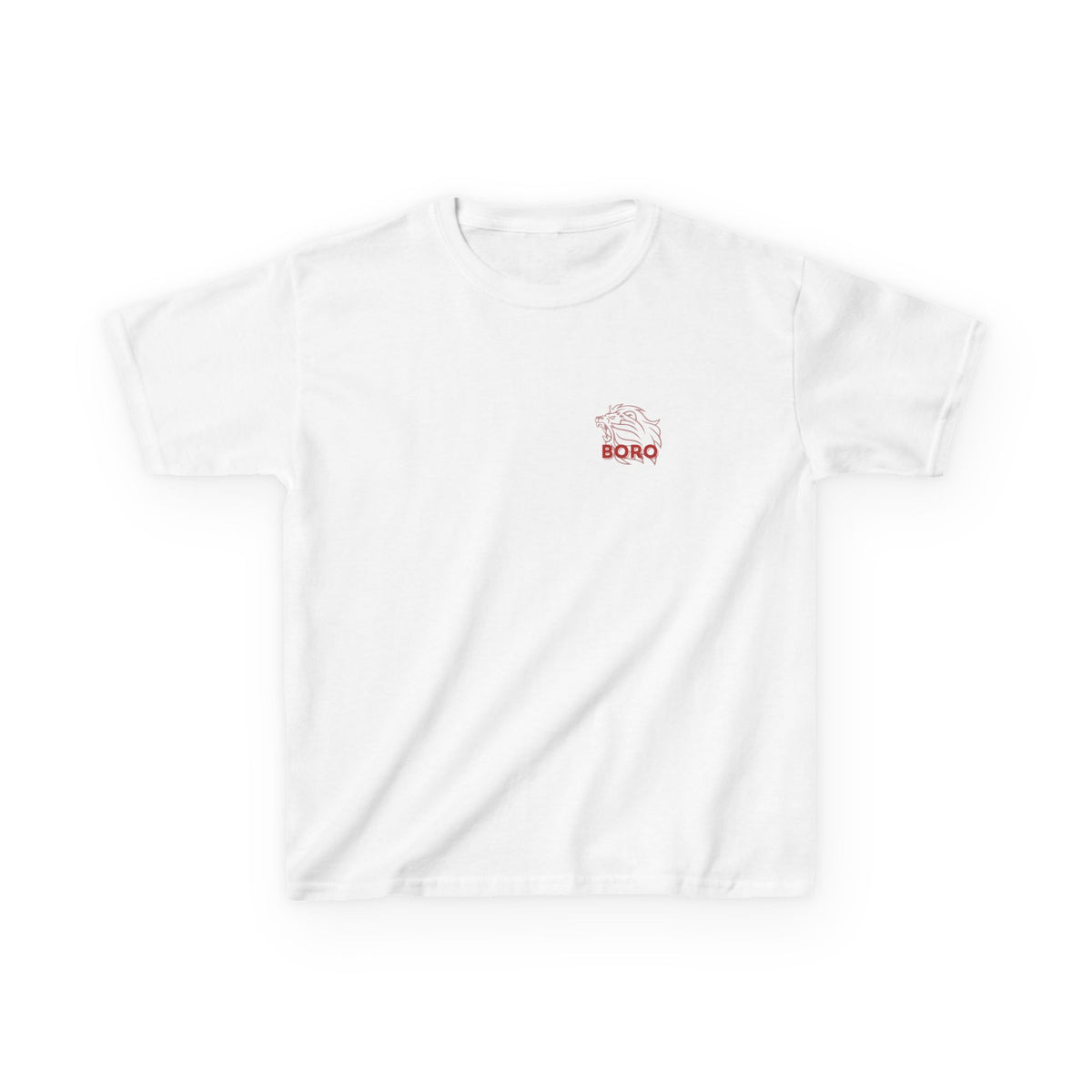 BORO Kids Tee — Cute Red ‘BORO’ Lion Chest Graphic