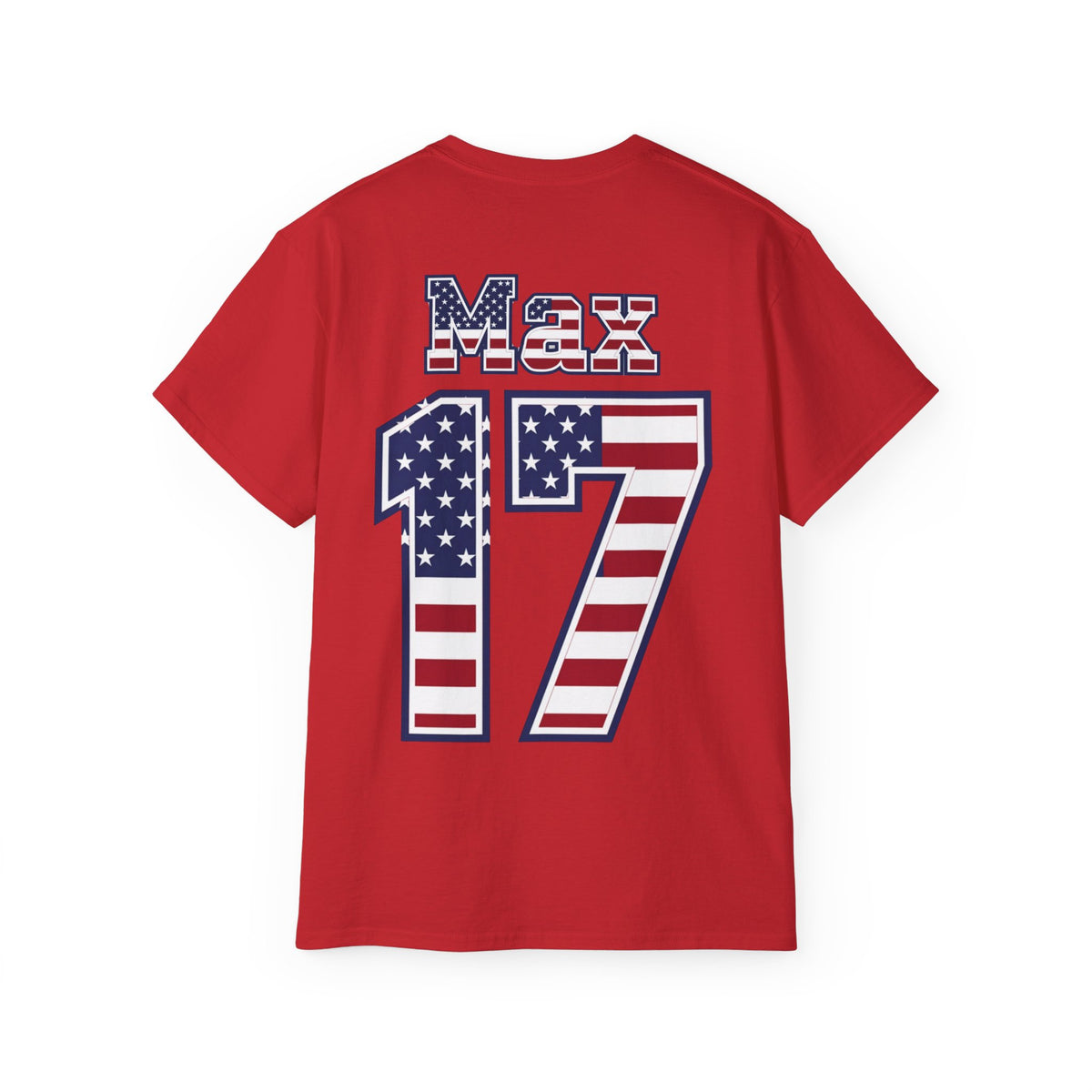 Max Arfsten Number 17 USA Flag Shirt for the BORO 'back print only'