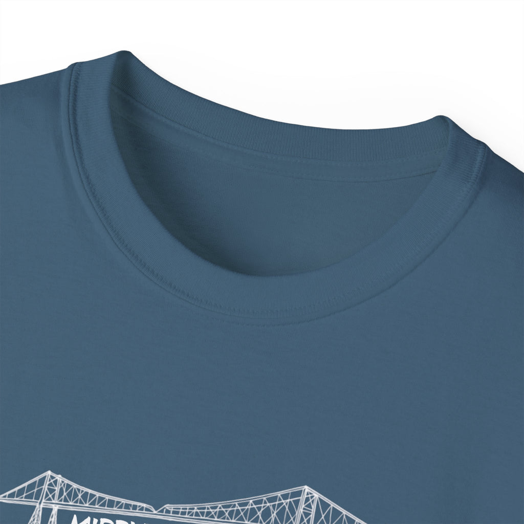 Transporter Bridge Sketch T‑Shirt — Minimalist Hand‑Drawn Middlesbrough Bridge Design