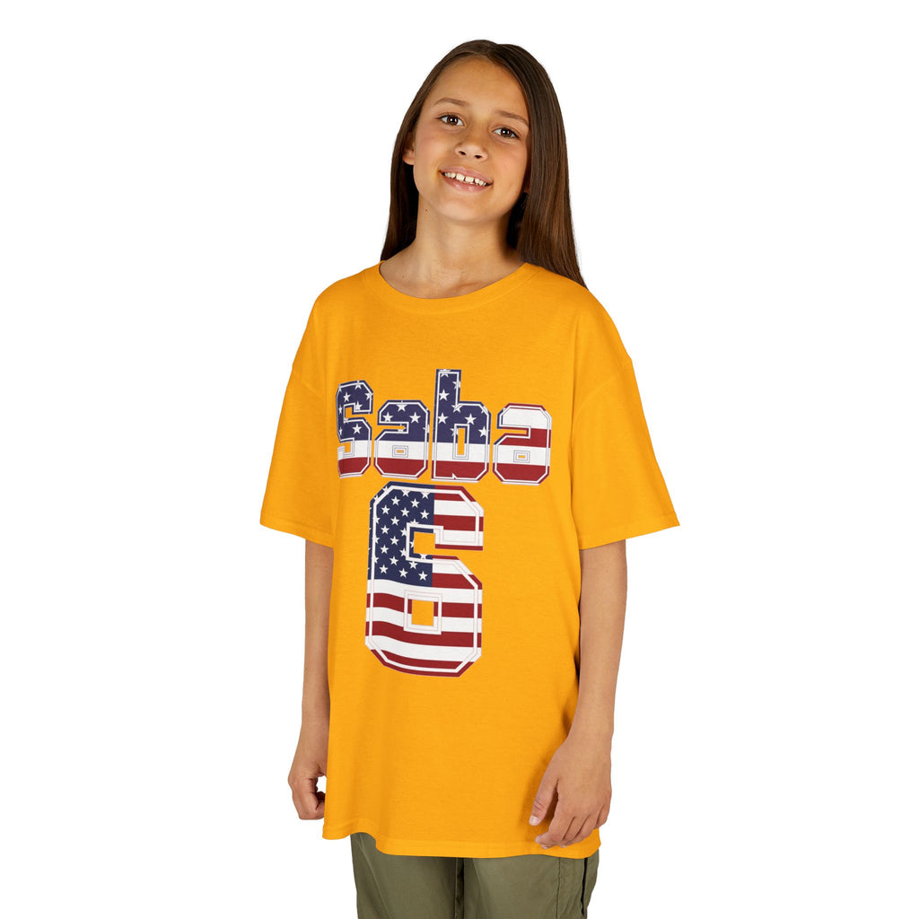 Kids Shirt 'Saba 6' American Flag BORO Shirt, Sabastian Berhalter is our Number 6 'Front print'