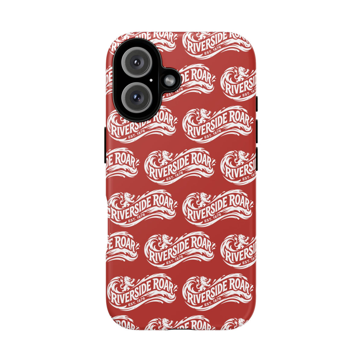 Riverside Roar Patterned Tough Case (White on Red) iPhone & Samsung