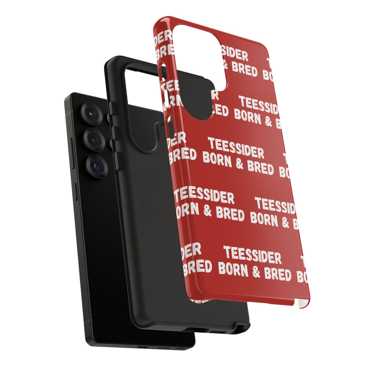"TEESSIDE BORN & BRED" Phone Case — Red Pattern Tough Case