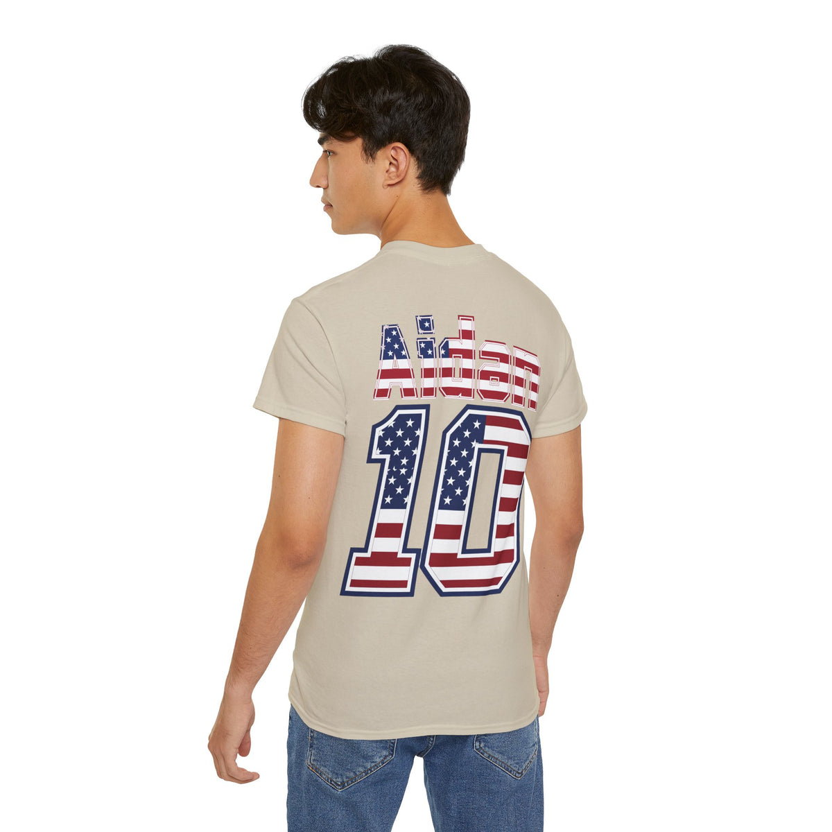 Aidan Morris Number 10 USA Flag Shirt for the BORO 'back print only'