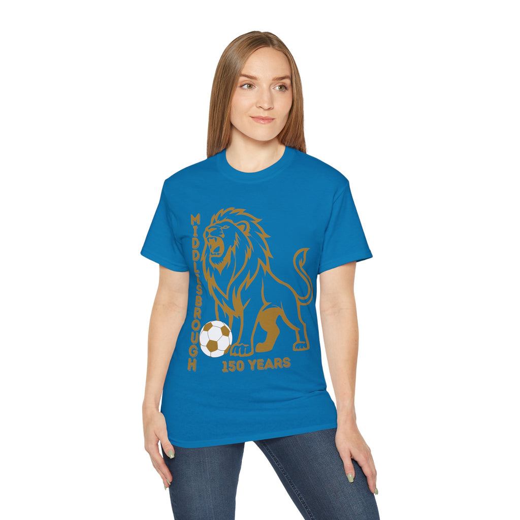 GOLD Middlesbrough 150 Years Lion Football T-Shirt