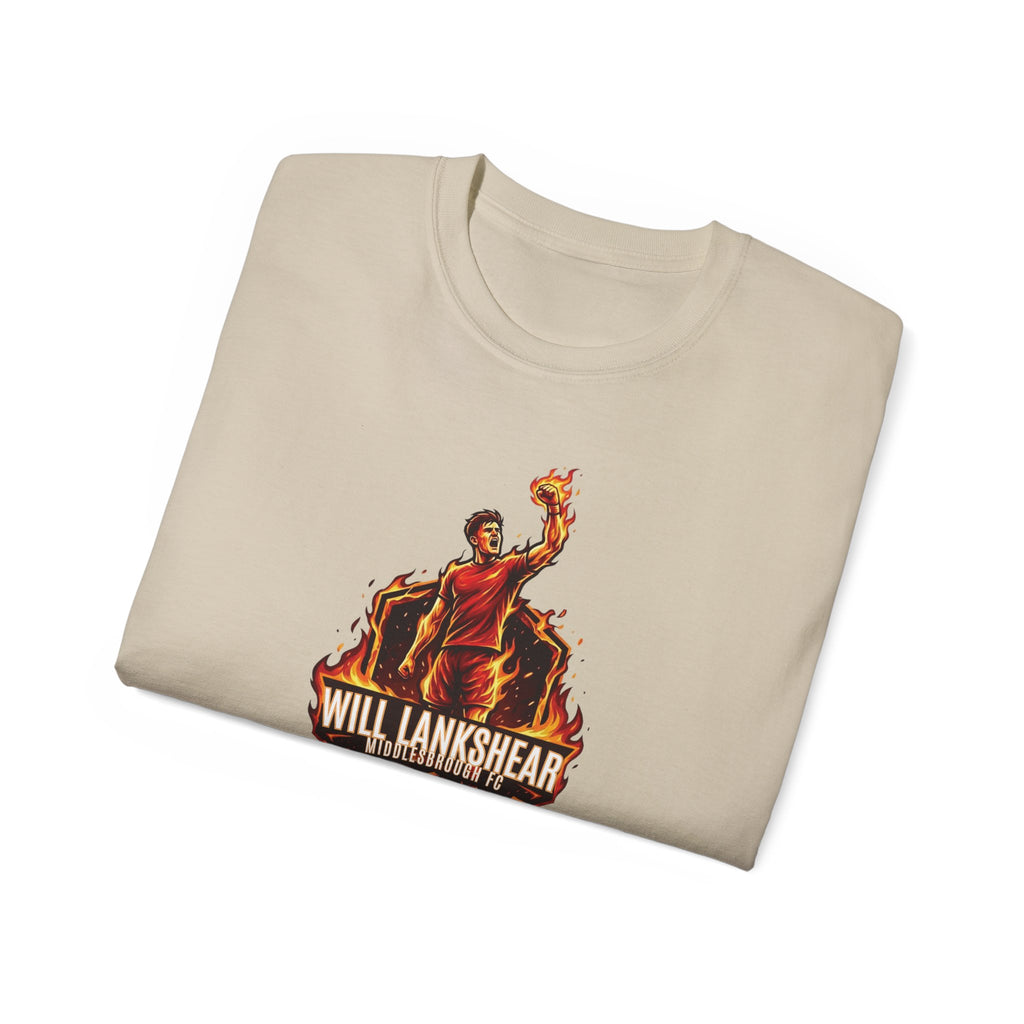 Adult T-Shirt — "Will Lankshear" On Fire Tee Boro, Middlesbroughfc