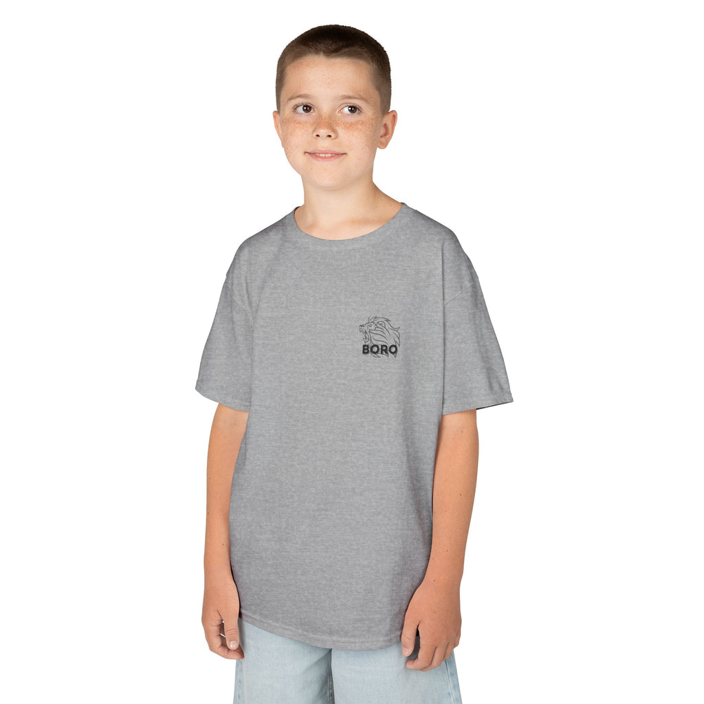 BORO Kids Tee — Cute Red ‘BORO’ Lion Chest Graphic