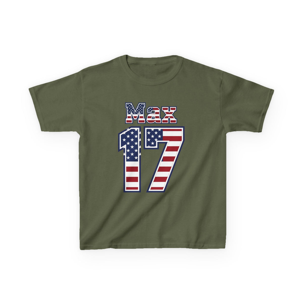 Kids Shirt 'Max 17' American Flag BORO Shirt, Max Arfsten is our Number 17 'Front print'
