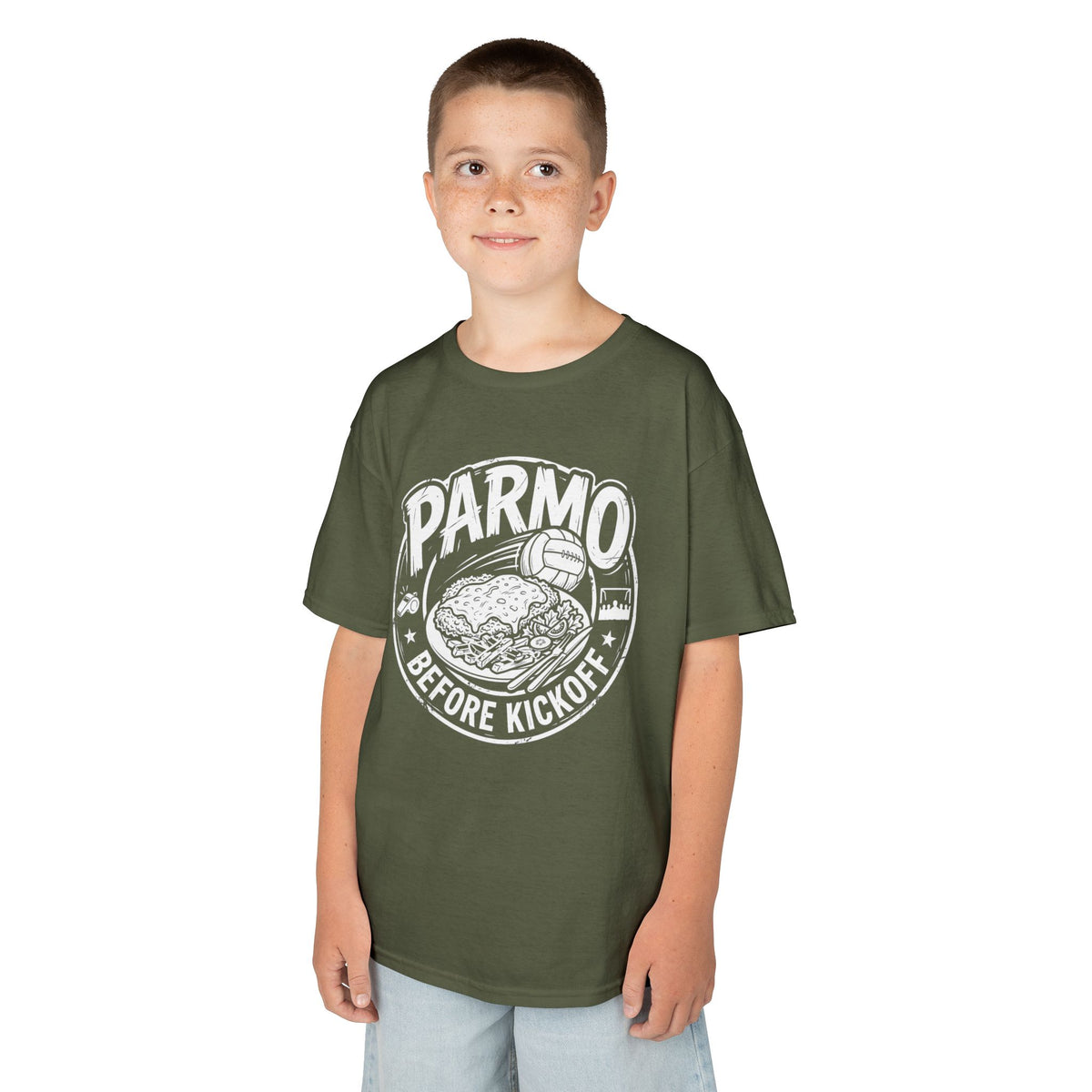 Kids T-Shirt – "Parmo Before Kickoff" Middlesbroughfc Football& Parmo Graphic Tee