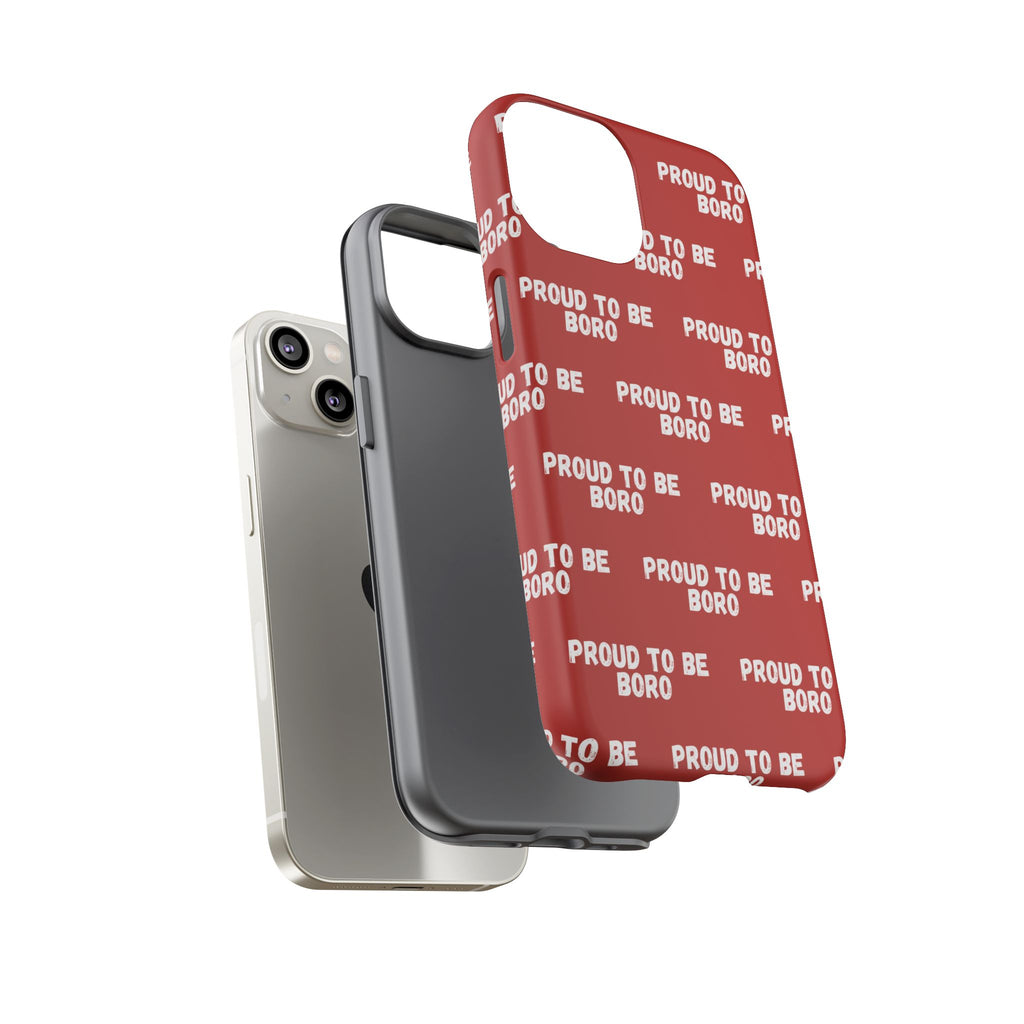 "PROUD TO BE BORO" Phone Case — Red Pattern Tough Case