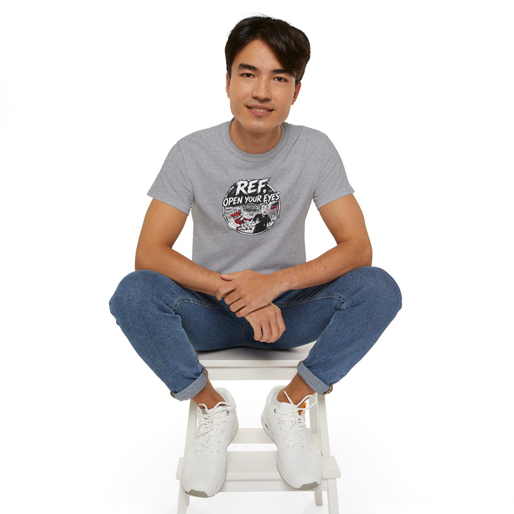 BORO T-Shirt — “Ref: Open Your Eyes” Graphic Tee (Comic-book Style Humour)