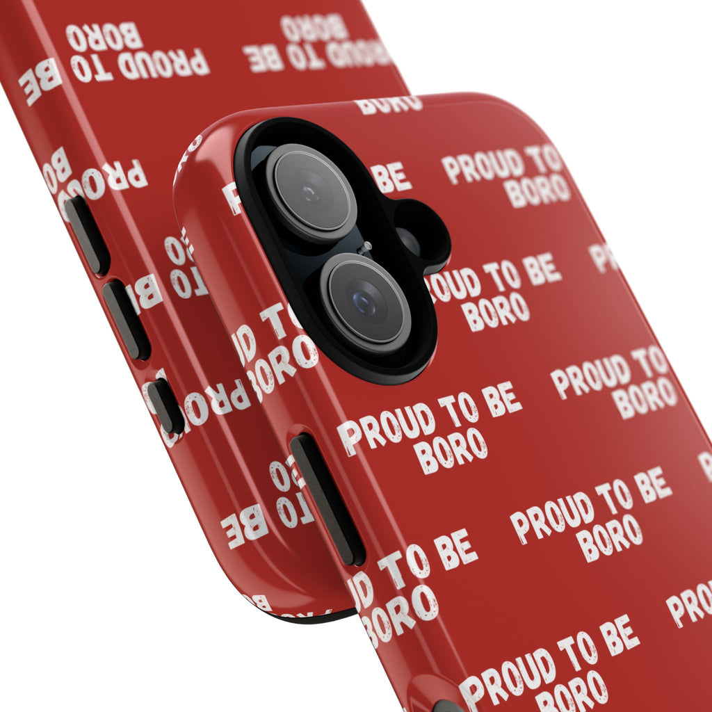 "PROUD TO BE BORO" Phone Case — Red Pattern Tough Case