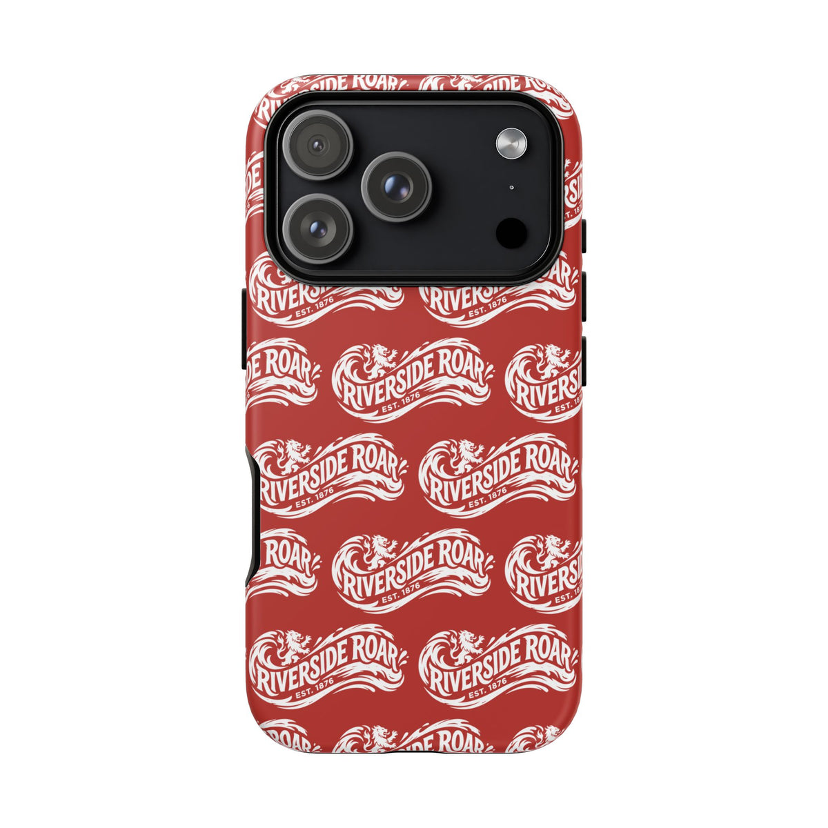 Riverside Roar Patterned Tough Case (White on Red) iPhone & Samsung