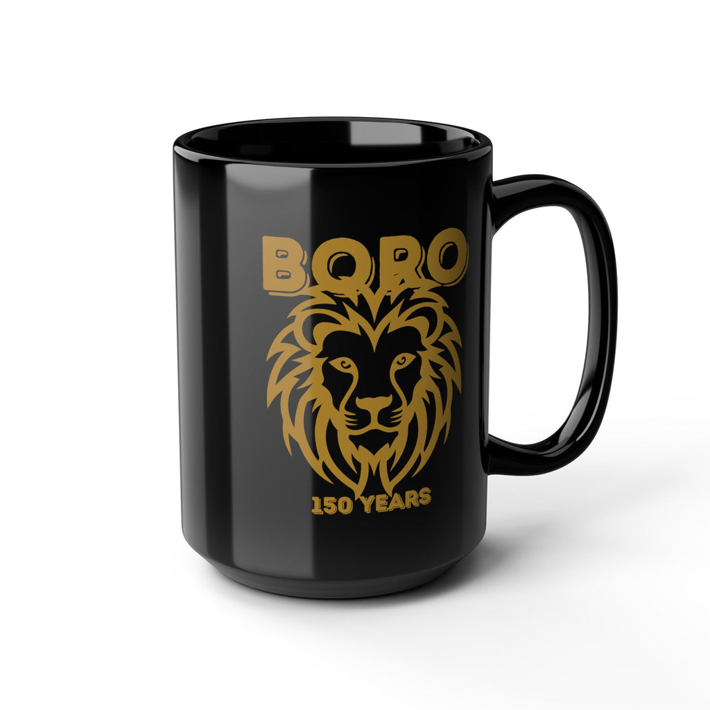 Boro Lion 150 Years Black Mug — Anniversary Commemorative Coffee Cup