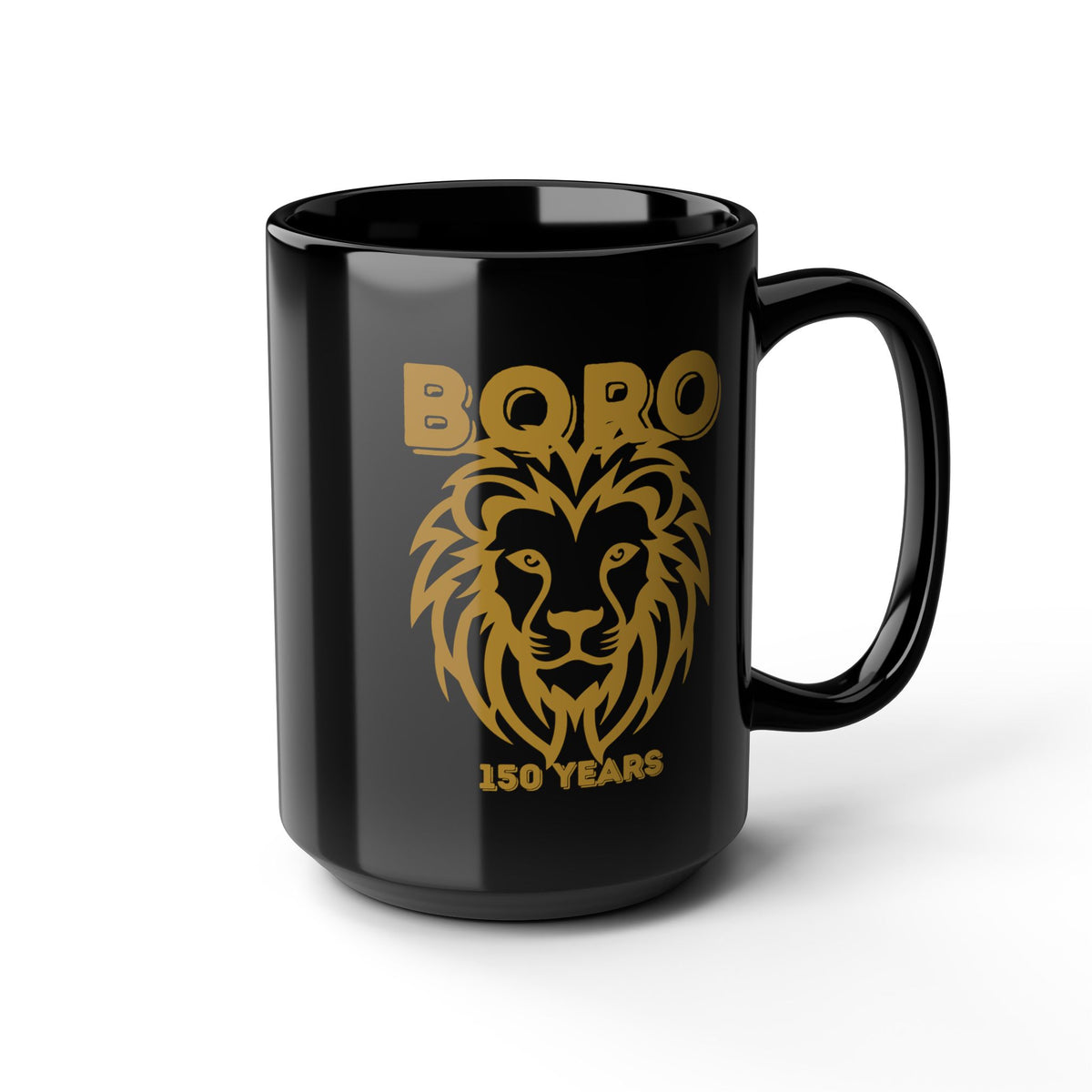 Boro Lion 150 Years Black Mug — Anniversary Commemorative Coffee Cup