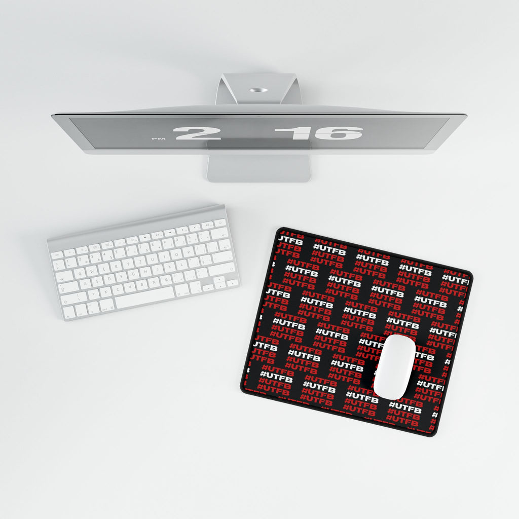 BORO Desk Mat — Black & Red #UTFB Pattern Gaming/Work Desk Pad