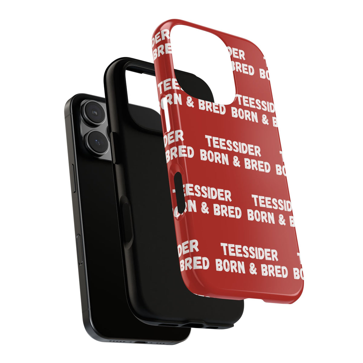 "TEESSIDE BORN & BRED" Phone Case — Red Pattern Tough Case
