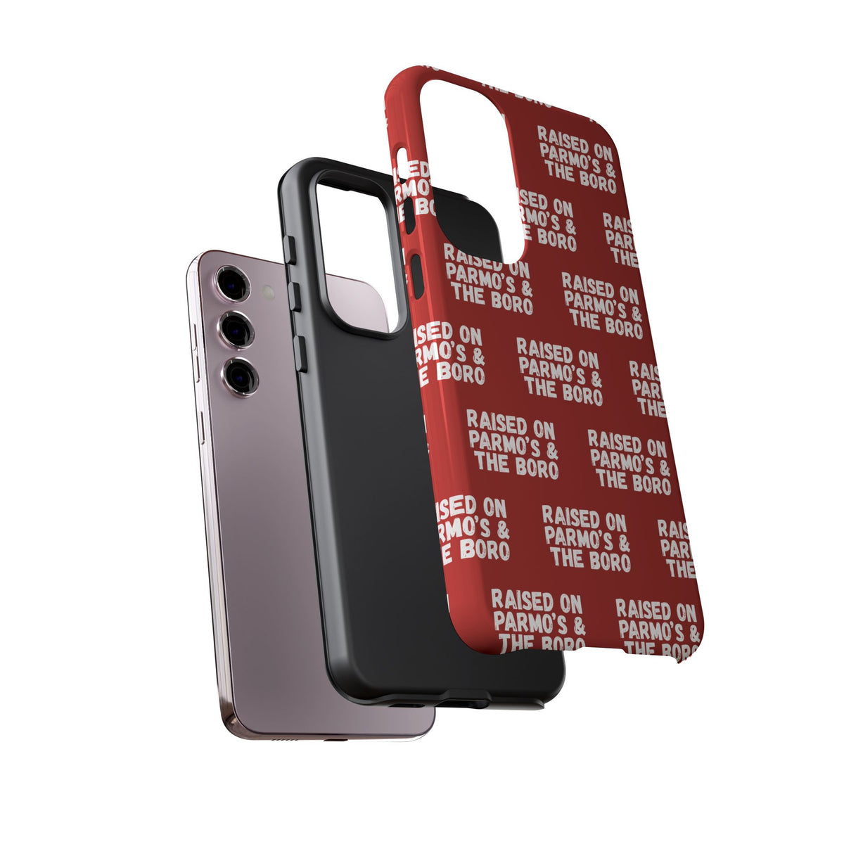 "RAISED ON PARMO'S AND THE BORO" Phone Case — Red Pattern Tough Case