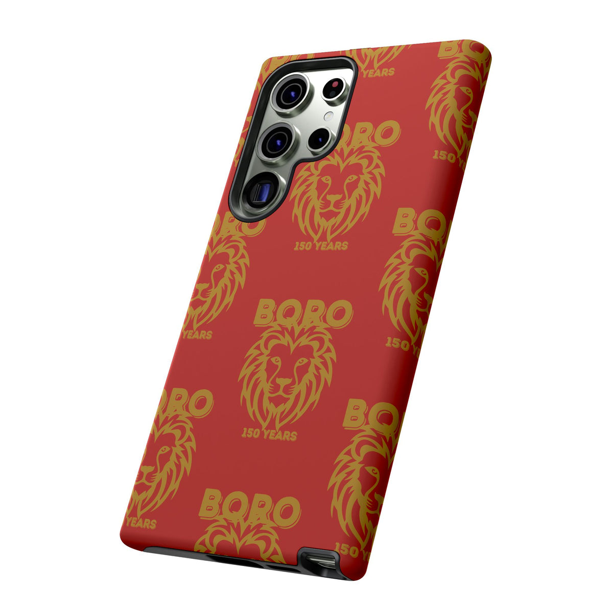 BORO Gold on red Lion Head Phone Case — Red 150 years Pattern Protective Case