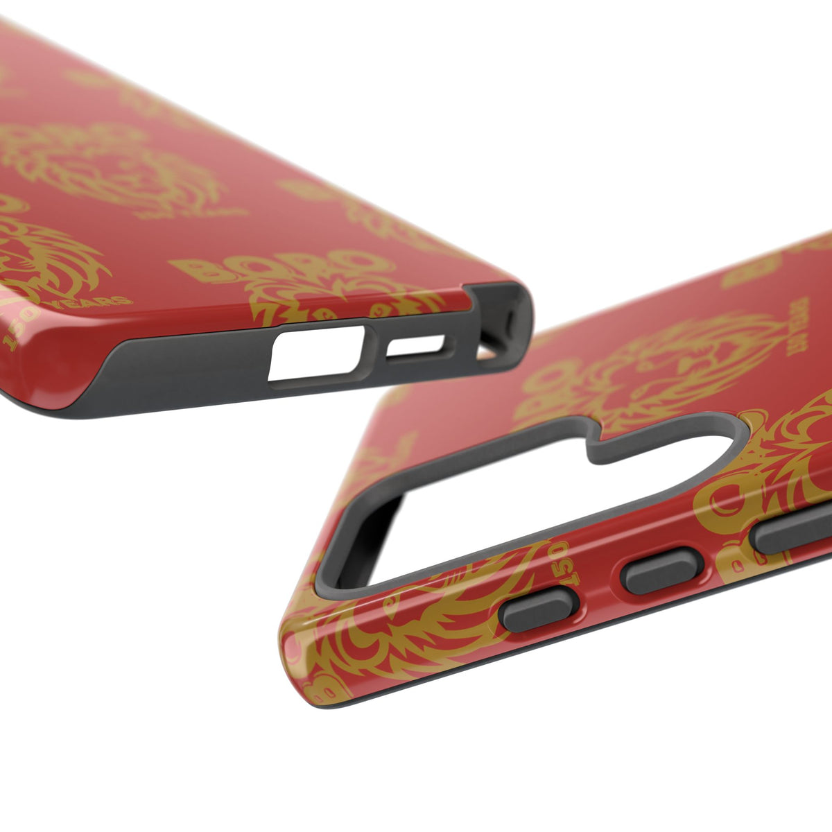 BORO Gold on red Lion Head Phone Case — Red 150 years Pattern Protective Case