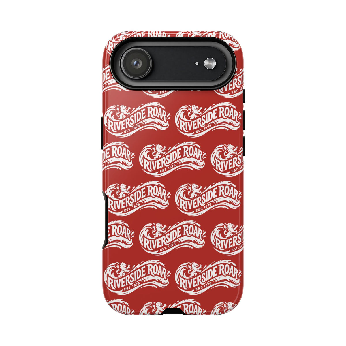 Riverside Roar Patterned Tough Case (White on Red) iPhone & Samsung