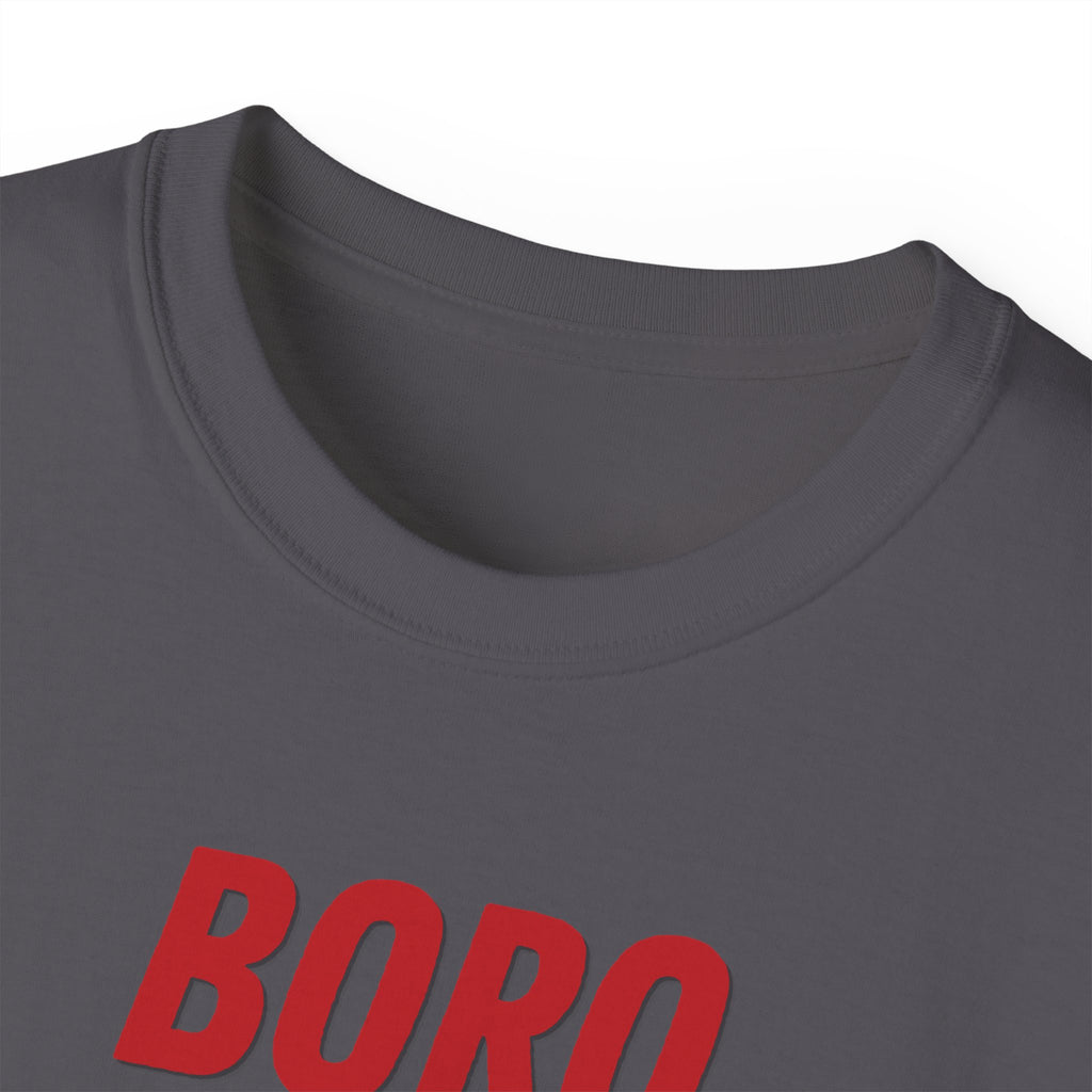 Boro Boro Boro Graphic Tee — Retro Red Logo Cotton T-Shirt