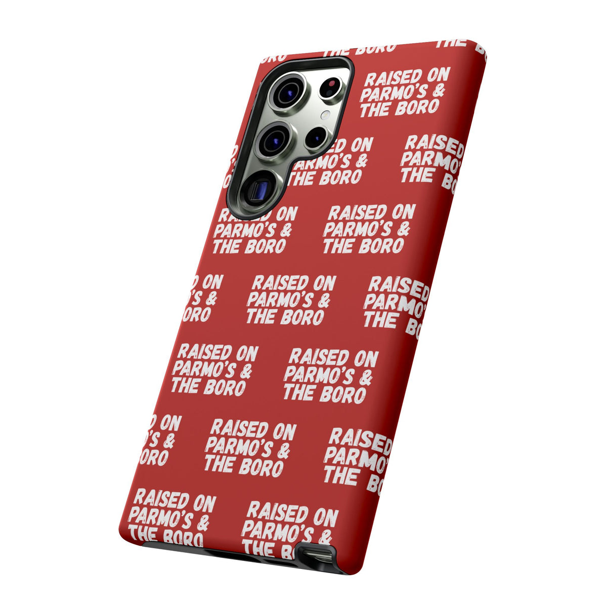 "RAISED ON PARMO'S AND THE BORO" Phone Case — Red Pattern Tough Case