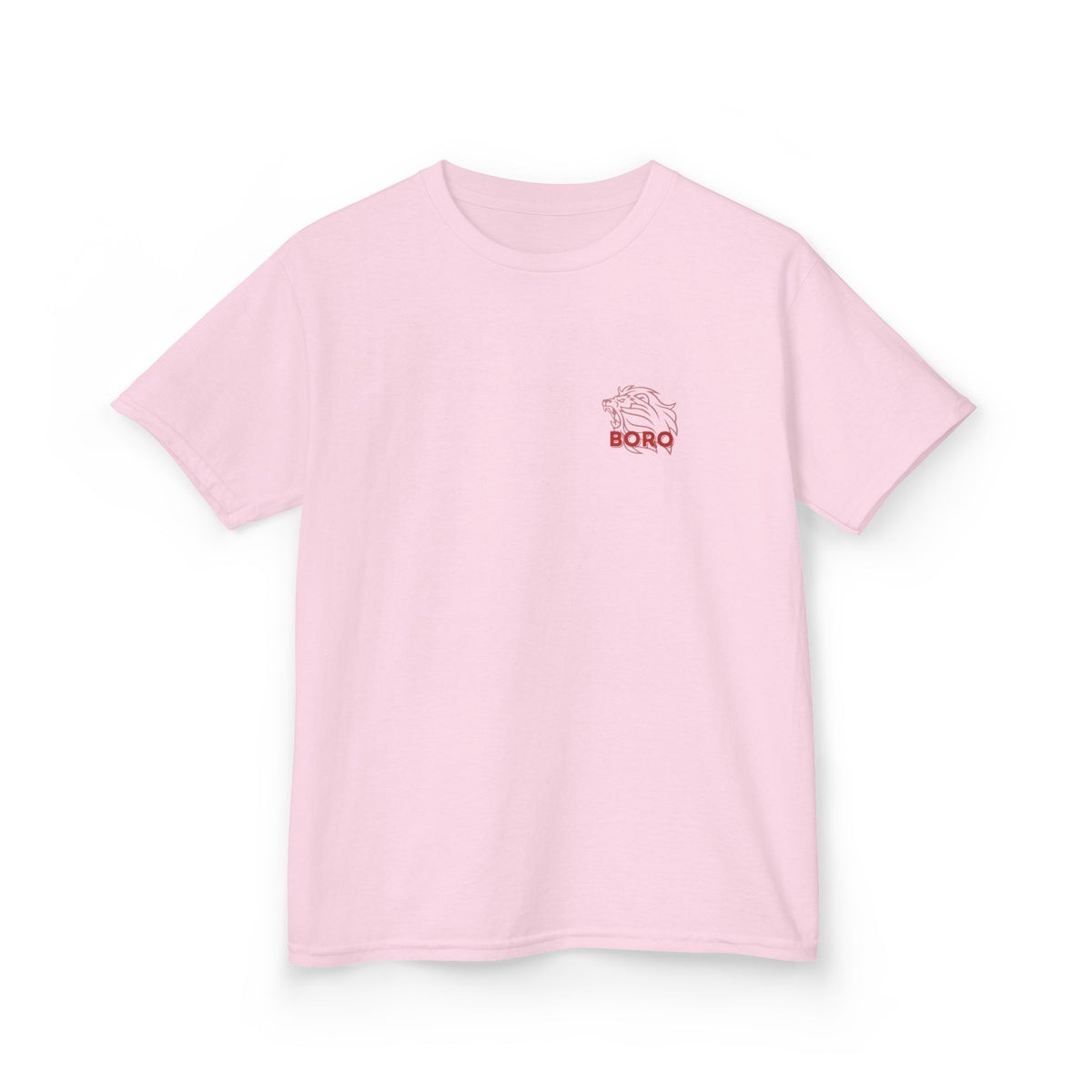 BORO Kids Tee — Cute Red ‘BORO’ Lion Chest Graphic