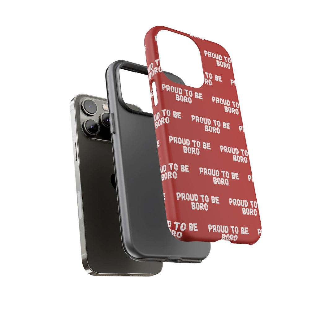 "PROUD TO BE BORO" Phone Case — Red Pattern Tough Case