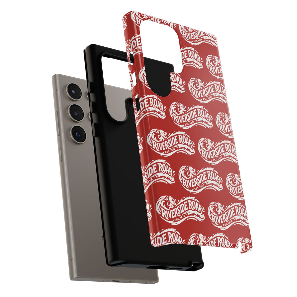 Riverside Roar Patterned Tough Case (White on Red) iPhone & Samsung