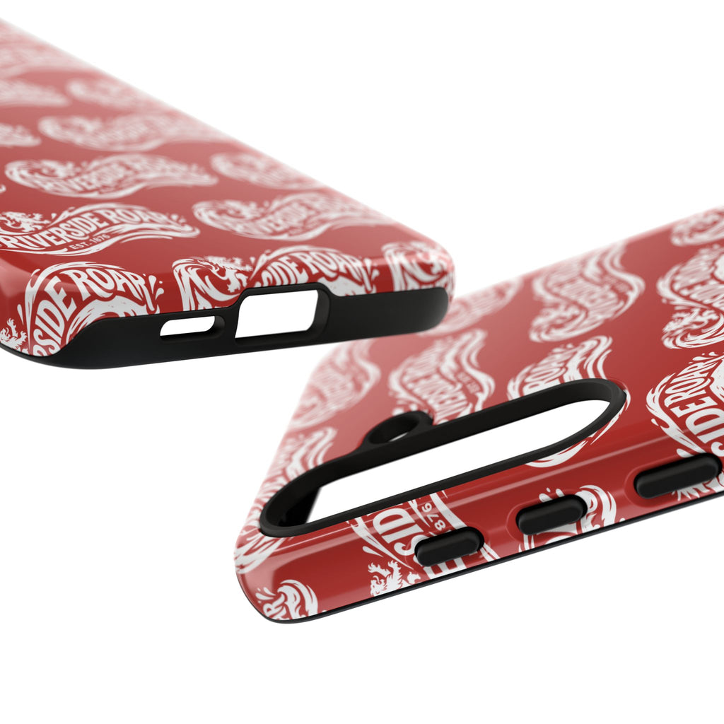 Riverside Roar Patterned Tough Case (White on Red) iPhone & Samsung