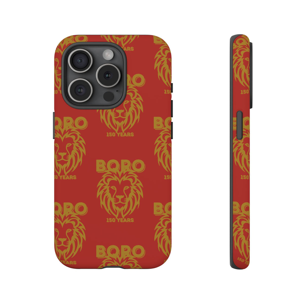 BORO Gold on red Lion Head Phone Case — Red 150 years Pattern Protective Case