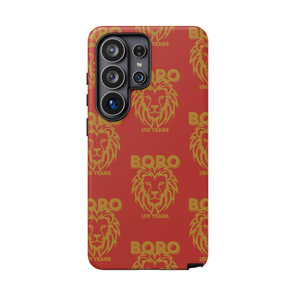 BORO Gold on red Lion Head Phone Case — Red 150 years Pattern Protective Case