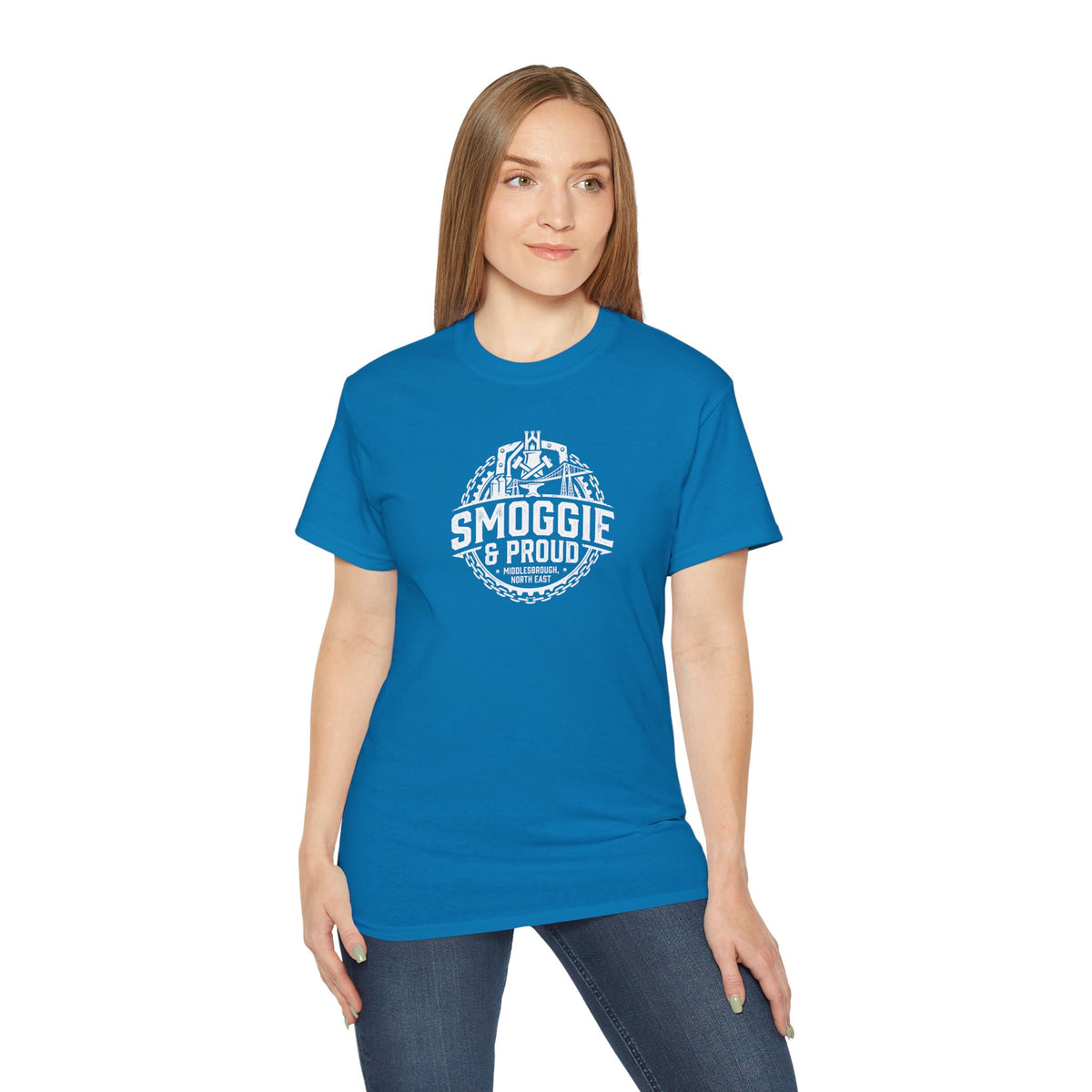 Smoggie & Proud T‑Shirt — Teesside Pride Tee chest graphic
