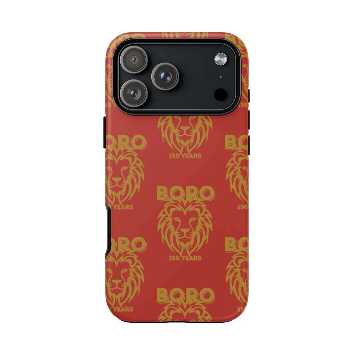 BORO Gold on red Lion Head Phone Case — Red 150 years Pattern Protective Case