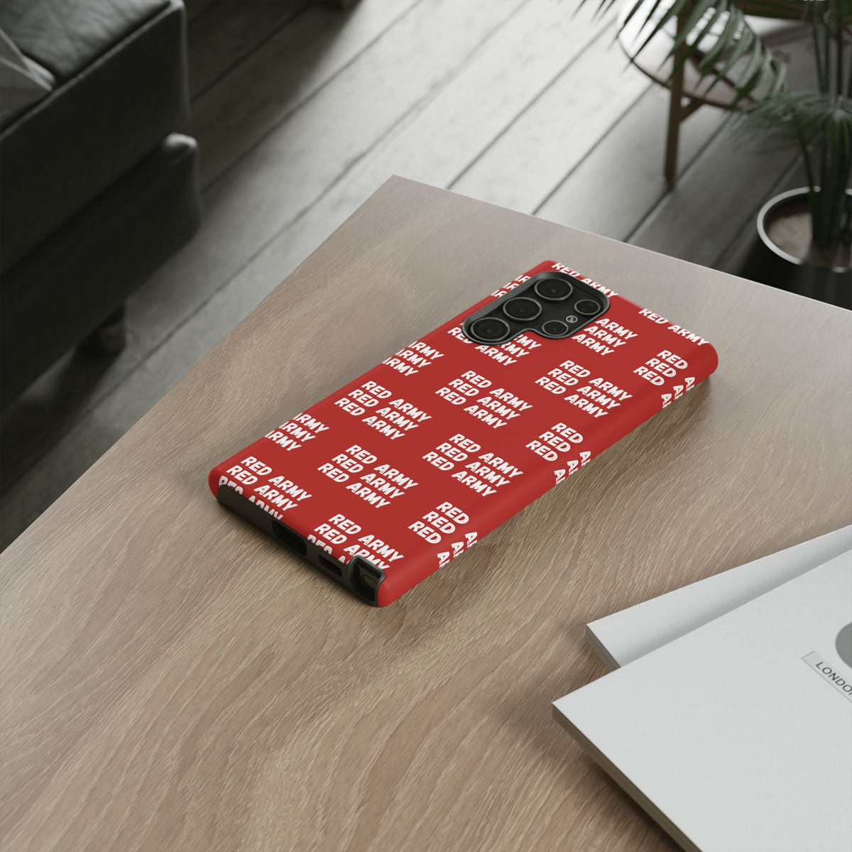 "RED ARMY RED ARMY RED ARMY" Phone Case — Red Pattern Tough Case