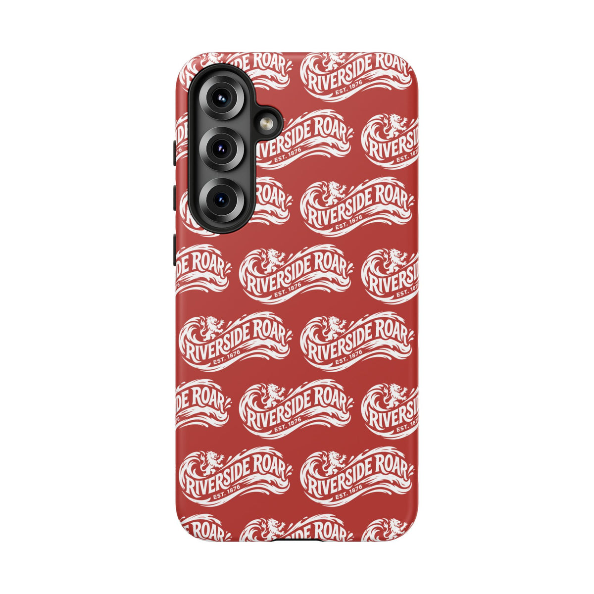 Riverside Roar Patterned Tough Case (White on Red) iPhone & Samsung