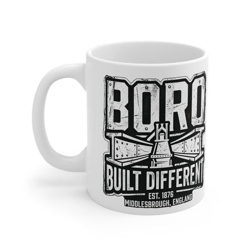 Boro Built Different Ceramic Coffee Mug — Middlesbrough Vintage Engineered Design (11oz & 15oz)