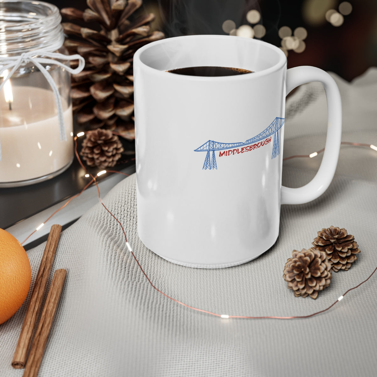 Middlesbrough Transporter Bridge Ceramic Coffee Mug — 11oz & 15oz Souvenir