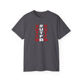 Tripple Vertical '#UTFB' Graphic Tee — Red & White Minimalist Design