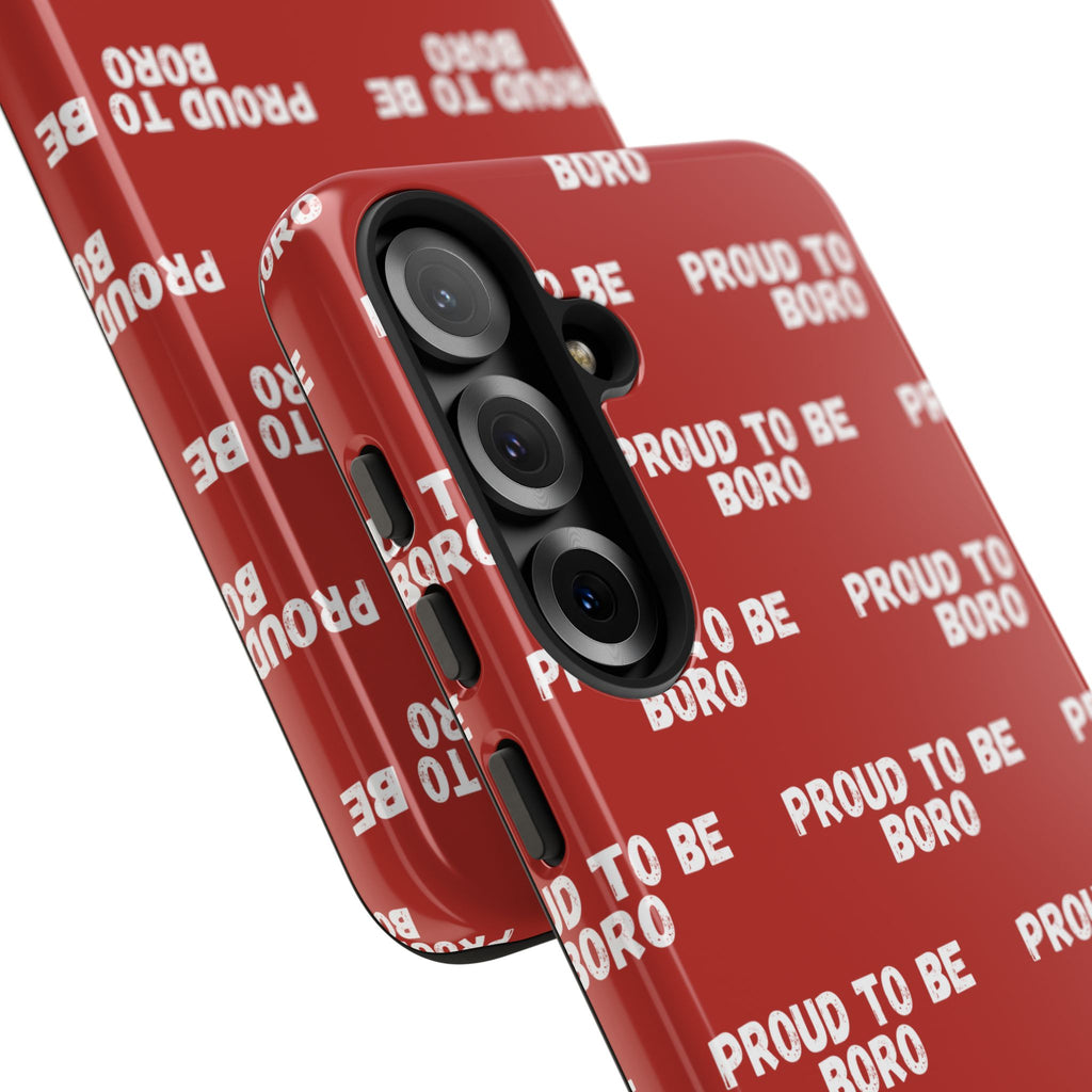 "PROUD TO BE BORO" Phone Case — Red Pattern Tough Case
