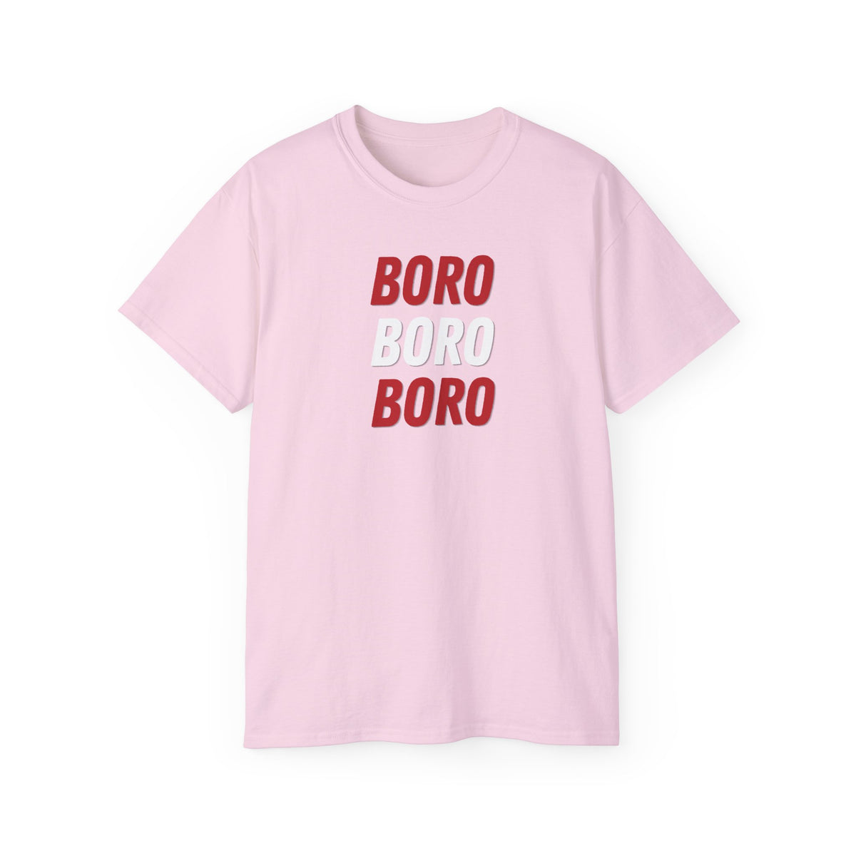 Boro Boro Boro Graphic Tee — Retro Red Logo Cotton T-Shirt