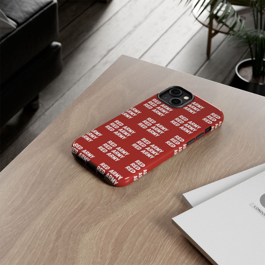 "RED ARMY RED ARMY RED ARMY" Phone Case — Red Pattern Tough Case