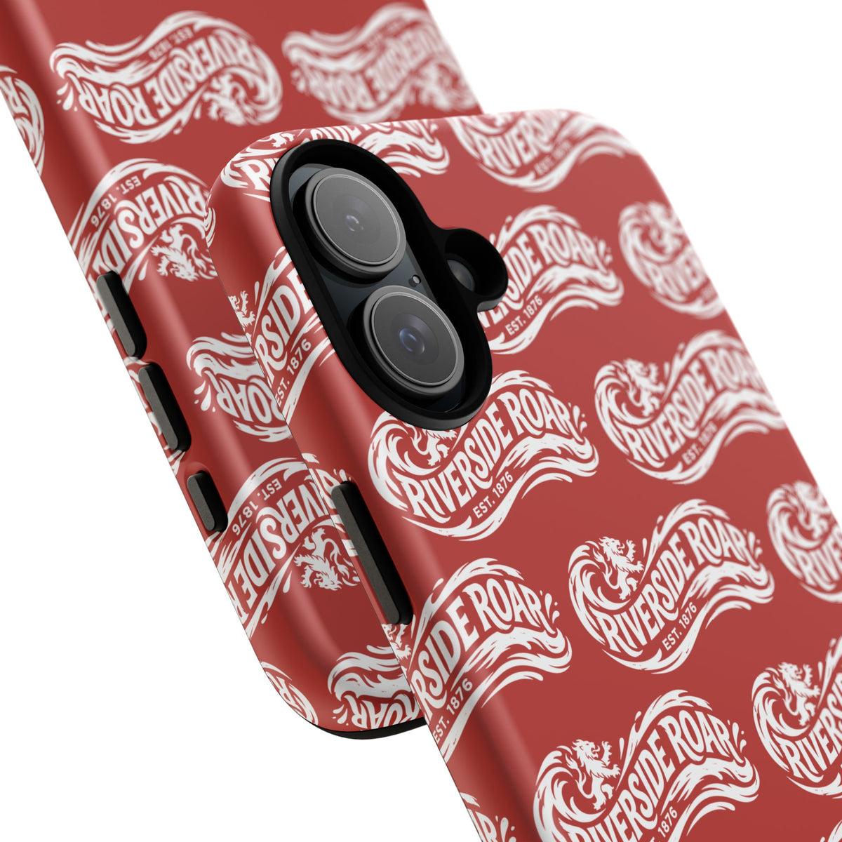 Riverside Roar Patterned Tough Case (White on Red) iPhone & Samsung