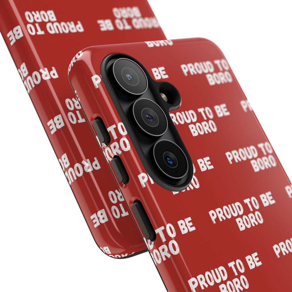 "PROUD TO BE BORO" Phone Case — Red Pattern Tough Case